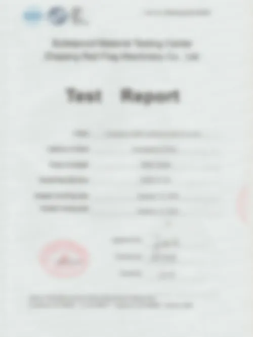 Ballistic body armor test report certificate