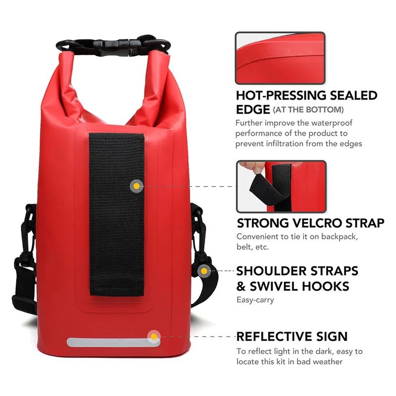 2L Waterproof First Aid Kit Bag — Black view 4