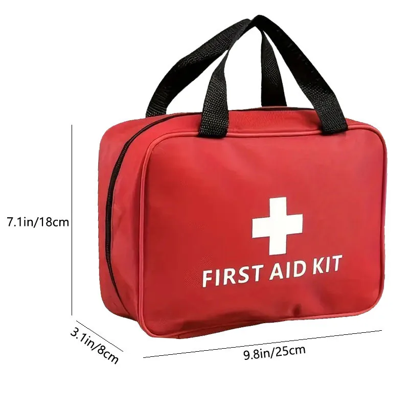 Canvas Zipper Portable First Aid Bag — Black view 3