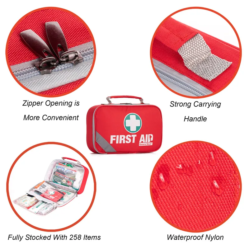 258-Piece First Aid Kit Set — Red view 4