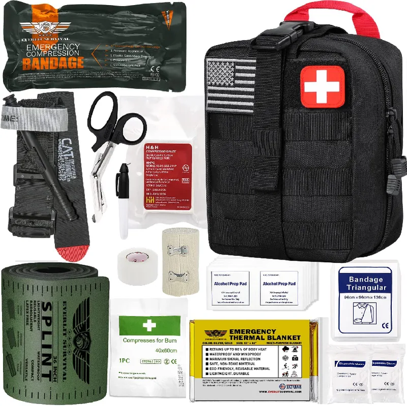 Portable IFAK MOLLE Utility Bag — Black — IFAK & Medical Equipment