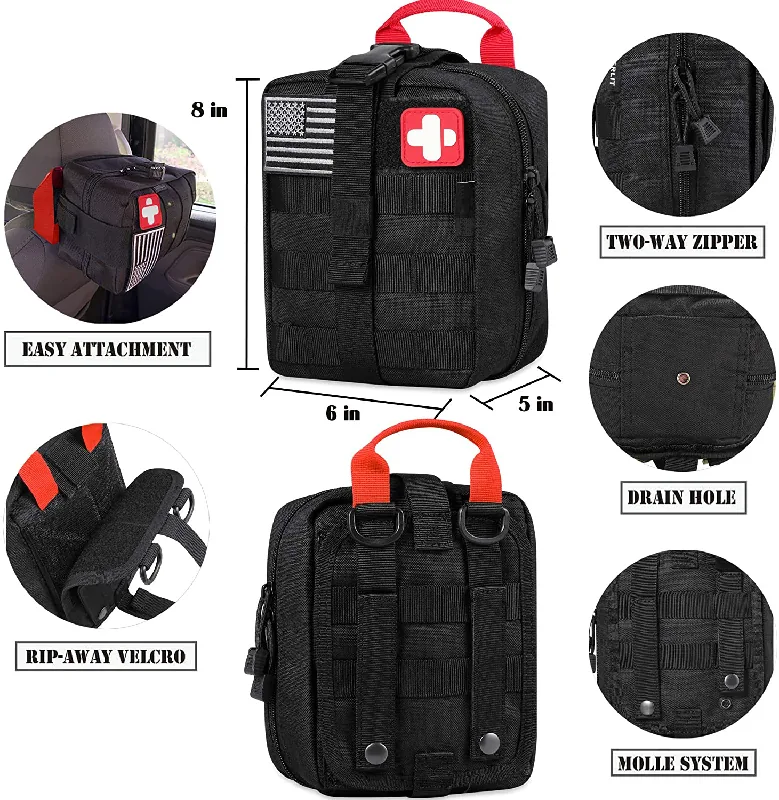 Portable IFAK MOLLE Utility Bag — Black view 3