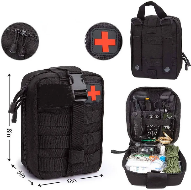 Survival Gear First Aid Kit — Black view 3