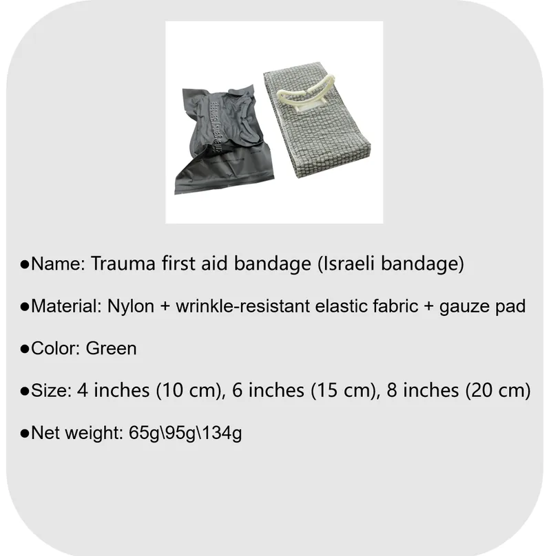 4-6 Inch Tactical Israeli Bandage — Green view 5