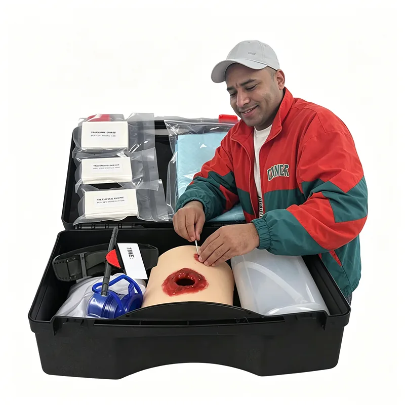 PVC Gunshot Wound Pack Trainer with Tourniquet Hemostasis Model — IFAK & Medical Equipment