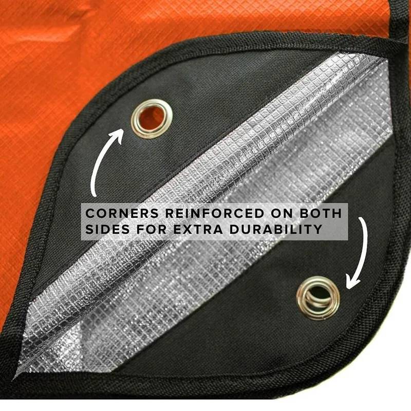 Heavy Duty Waterproof Survival Blanket — Orange view 2