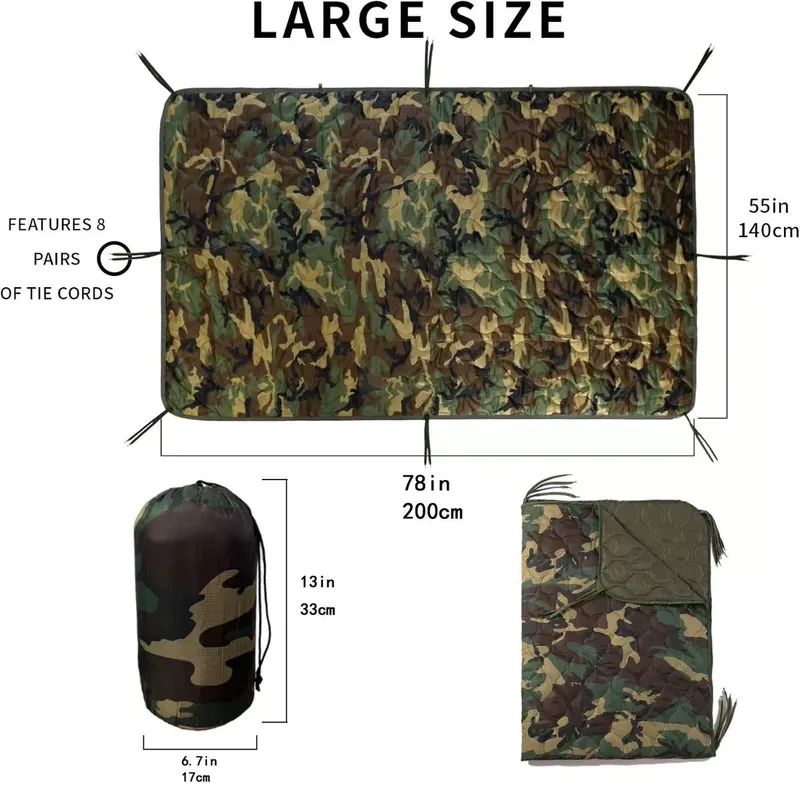 Waterproof Insulation Poncho Liner — Camo view 6