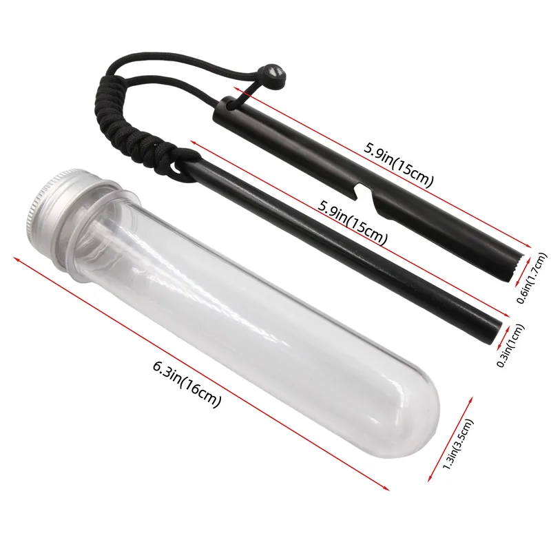 Round Magnesium Survival Flint Fire Starter — Orange view 2