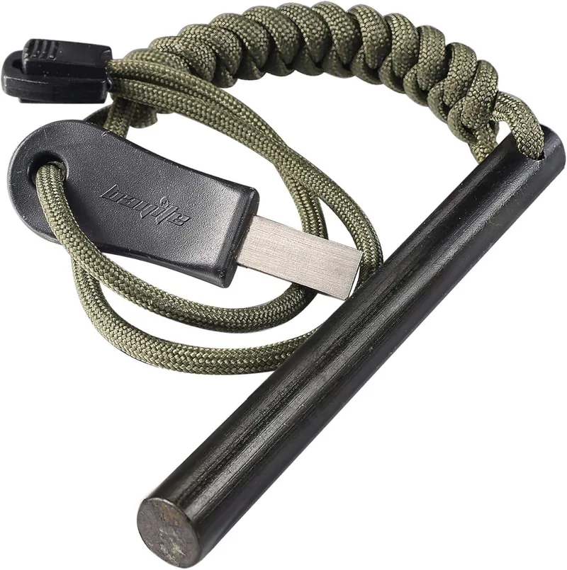 Magnesium Fire Starter Ferro Rod — Orange — Survival & Outdoor Tools