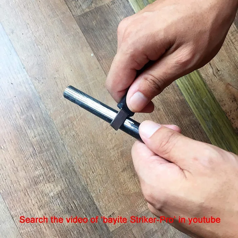 Magnesium Fire Starter Ferro Rod — Orange view 4