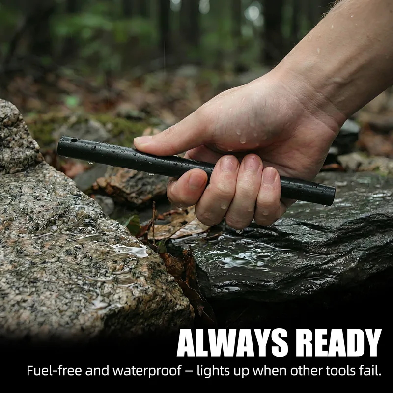 Waterproof Fire Starter Flint Firesteel — Orange view 5