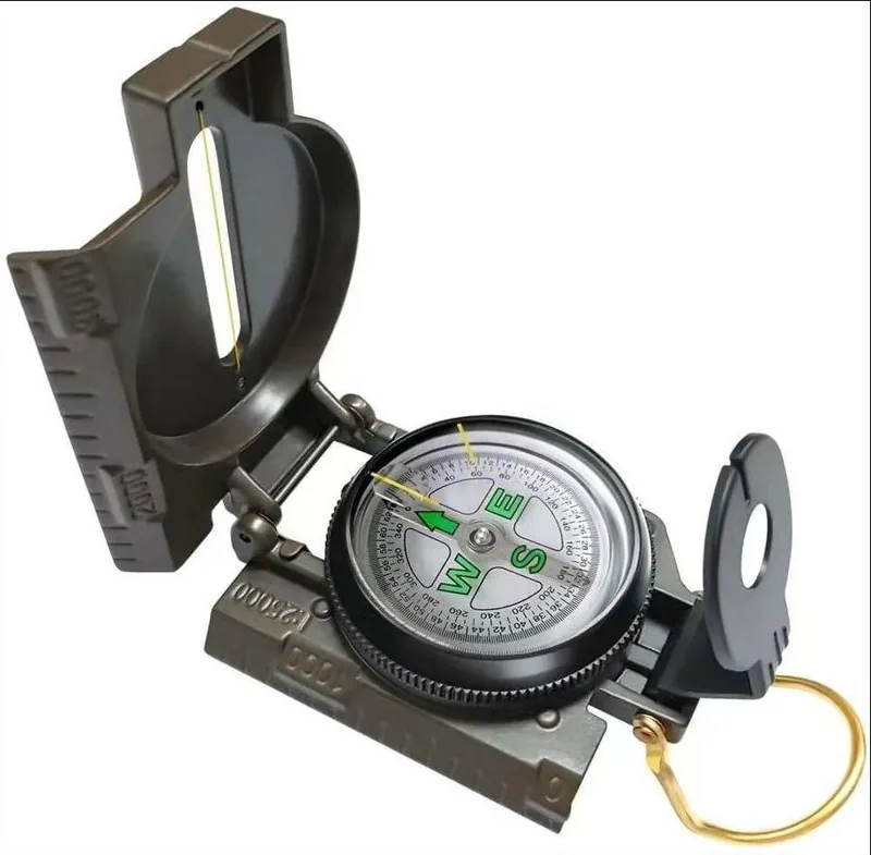 Waterproof Lensatic Sighting Compass — Green — Survival & Outdoor Tools