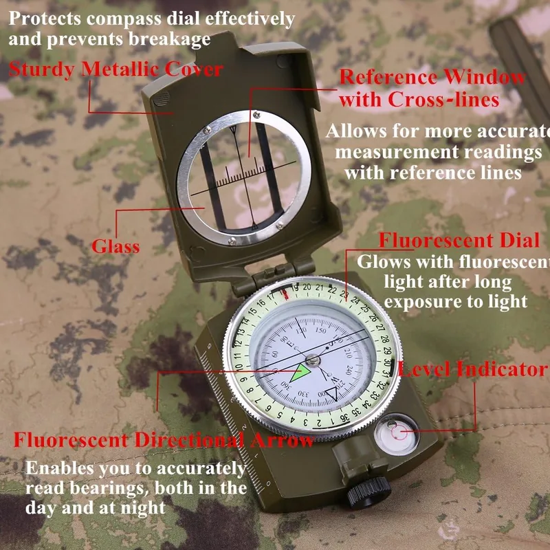 Pocket-Sized Tactical Survival Compass — Black view 3