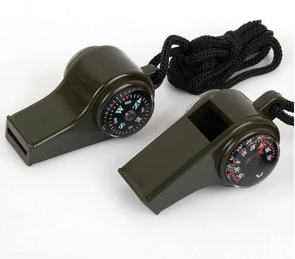 3-in-1 Tactical Survival Whistle — Black — Survival & Outdoor Tools