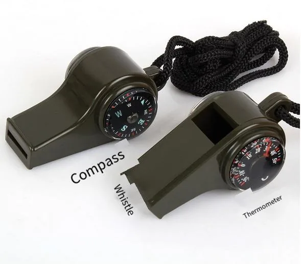 3-in-1 Tactical Survival Whistle — Black view 2