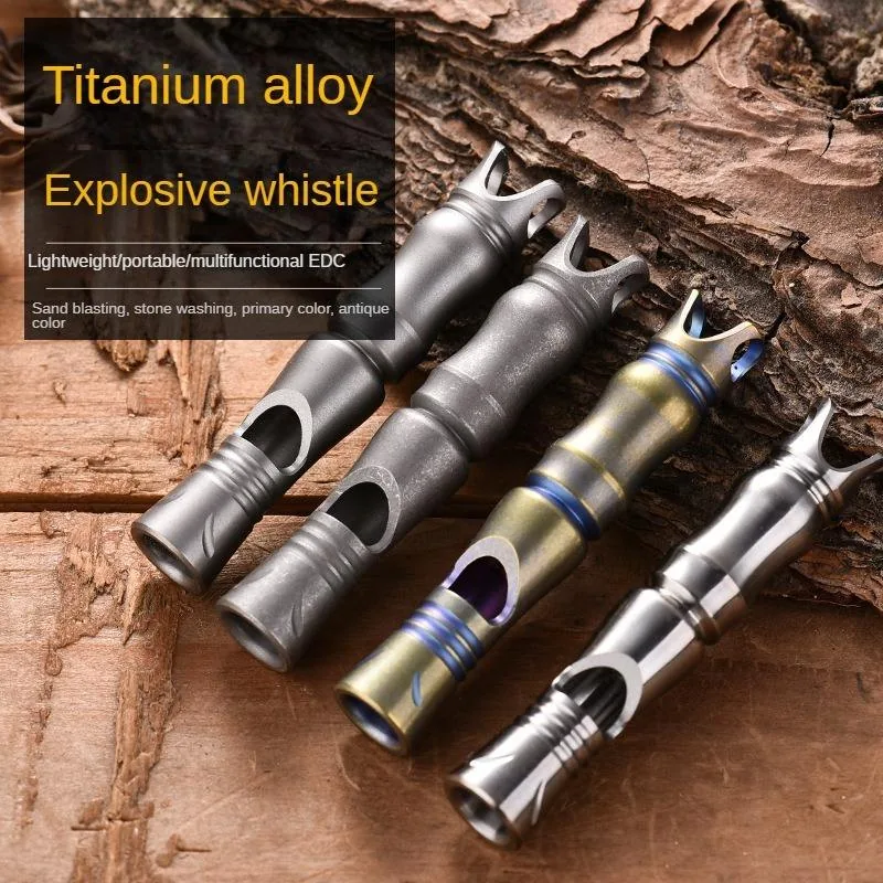 Titanium Alloy Dog Whistle Survival — Silver view 2