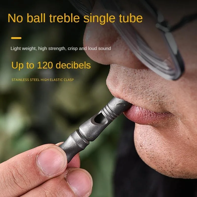 Titanium Alloy Dog Whistle Survival — Silver view 3
