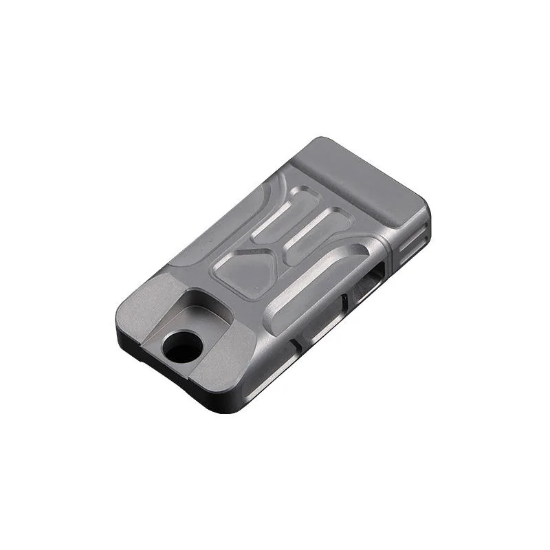 Double Pipe Titanium Whistle Keychain — Black — Survival & Outdoor Tools