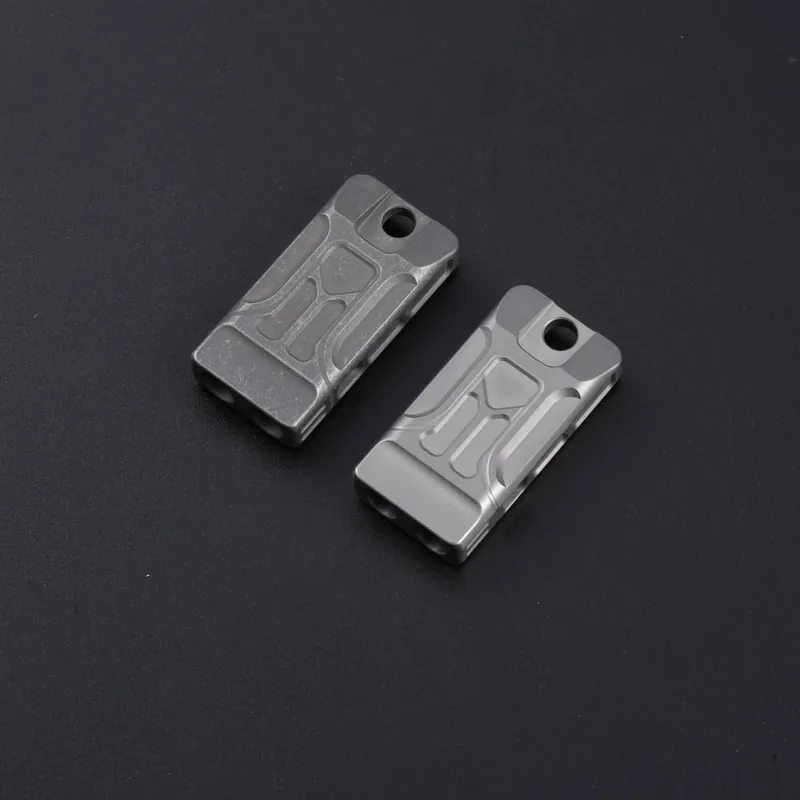 Double Pipe Titanium Whistle Keychain — Black view 3
