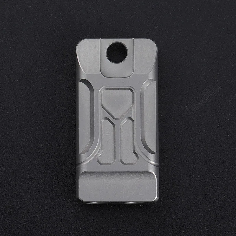 Double Pipe Titanium Whistle Keychain — Black view 5