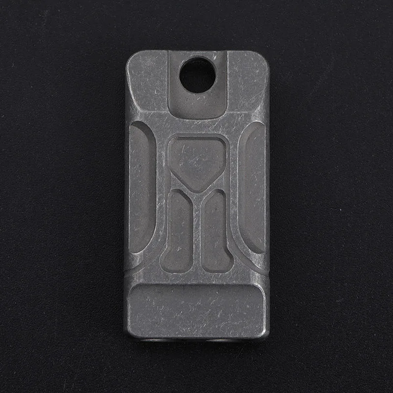 Double Pipe Titanium Whistle Keychain — Black view 6