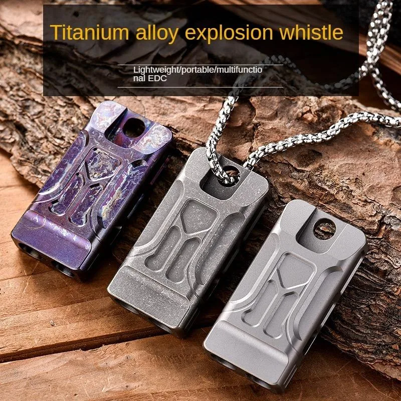Titanium Alloy Emergency Survival Whistle — Black view 2