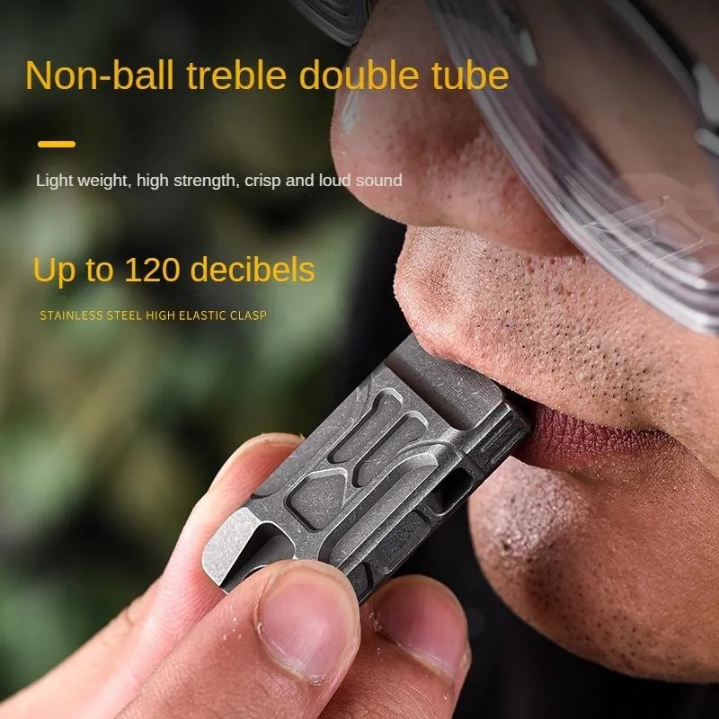 Titanium Alloy Emergency Survival Whistle — Black view 4