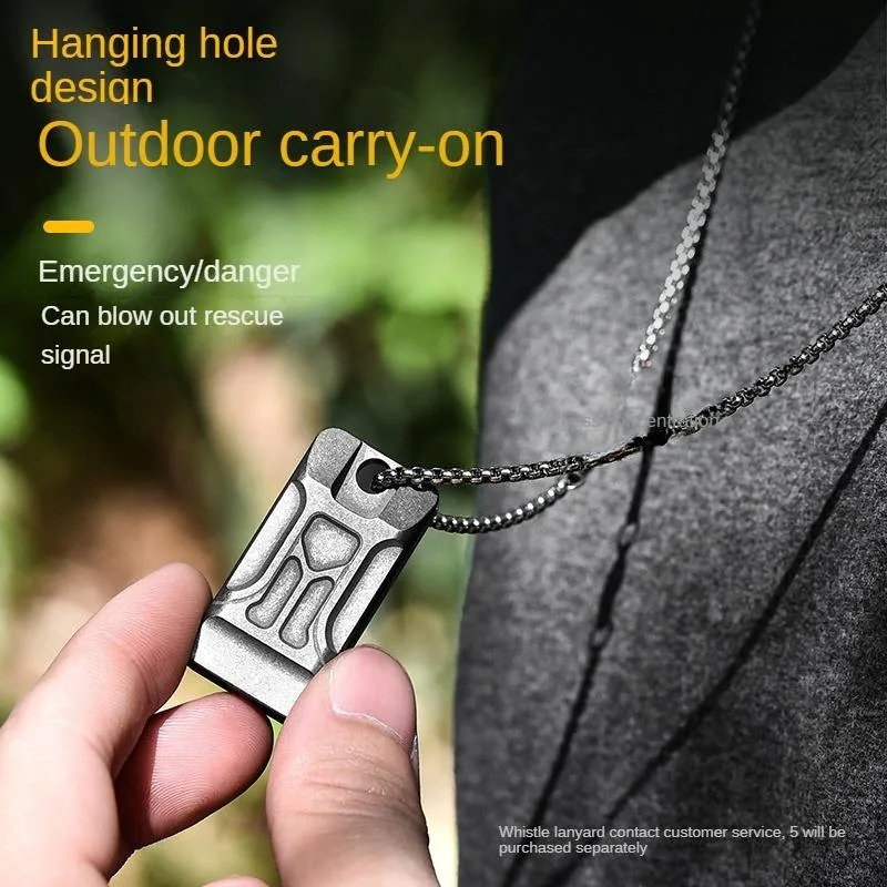 Titanium Alloy Emergency Survival Whistle — Black view 5