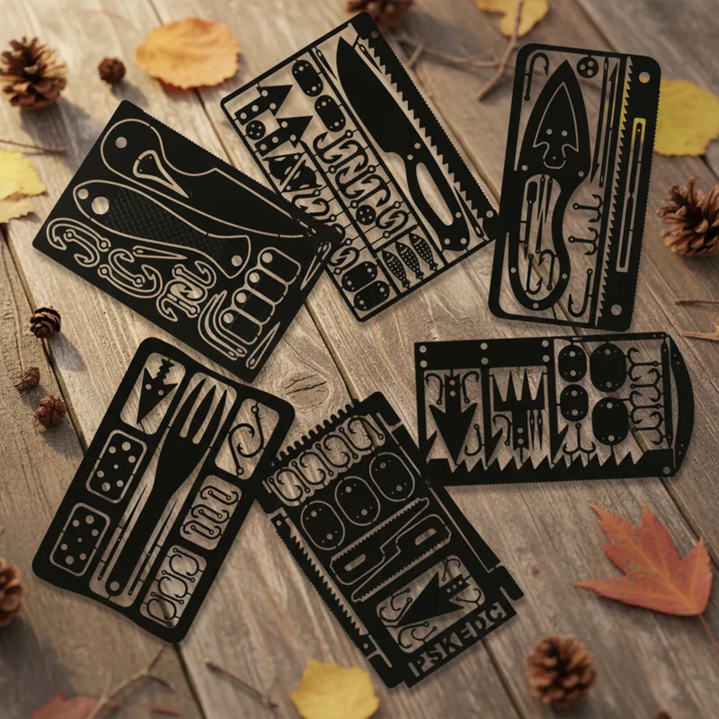 Survival Card Wallet Multi-Tool — Silver — Survival & Outdoor Tools