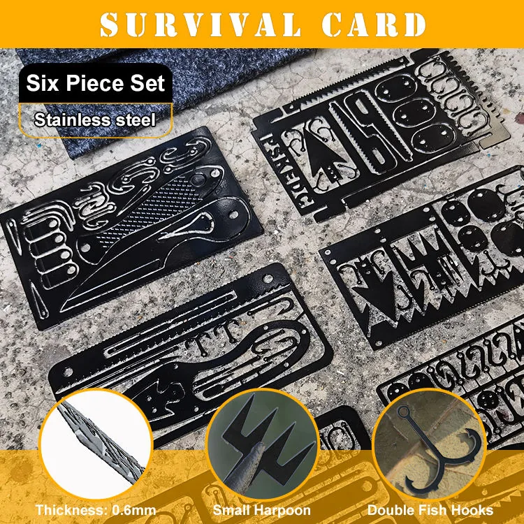 Survival Card Wallet Multi-Tool — Silver view 2