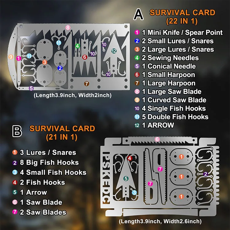 Survival Card Wallet Multi-Tool — Silver view 3