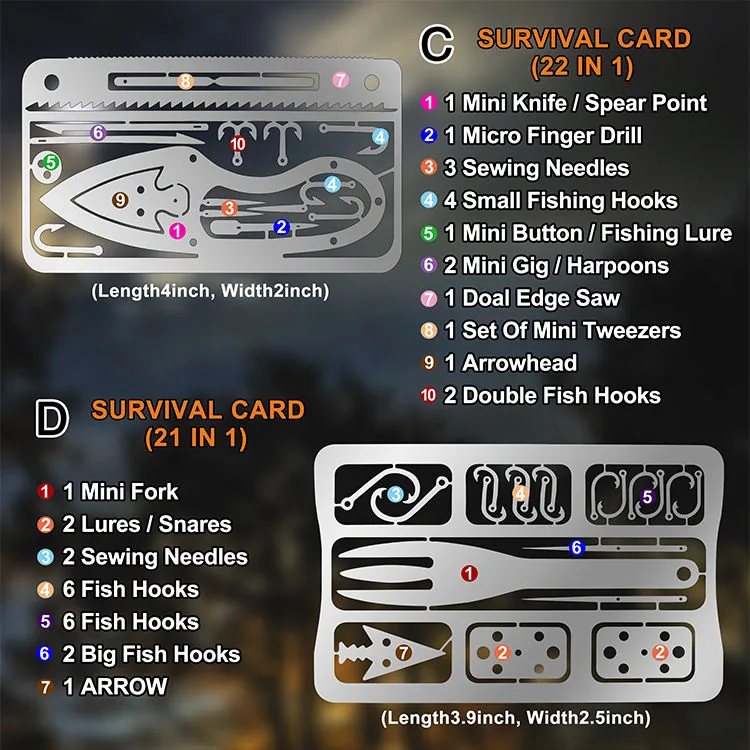 Survival Card Wallet Multi-Tool — Silver view 4