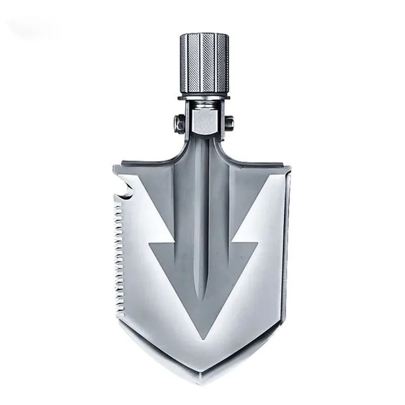 Folding Multifunctional Survival Shovel — Silver view 2