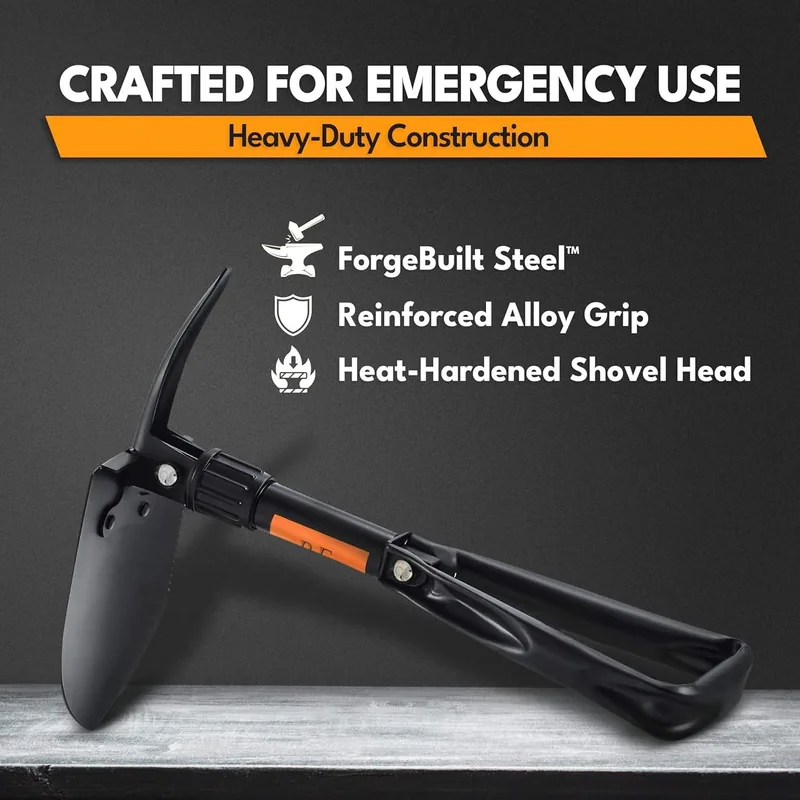 Folding Shovel 18 Carbon Steel — Silver view 3