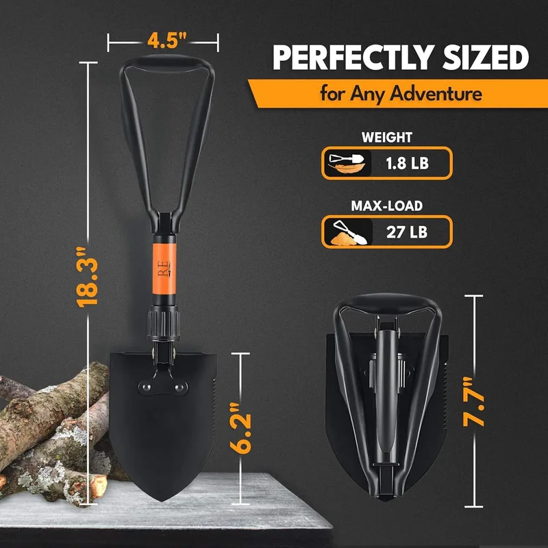 Folding Shovel 18 Carbon Steel — Silver view 4
