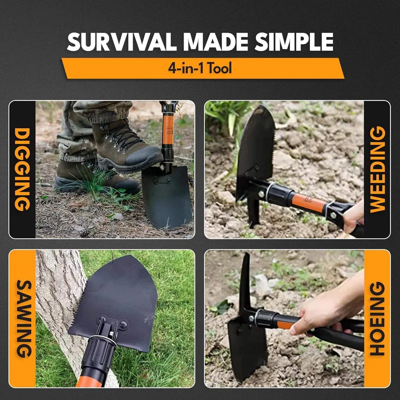 Folding Shovel 18 Carbon Steel — Silver view 5
