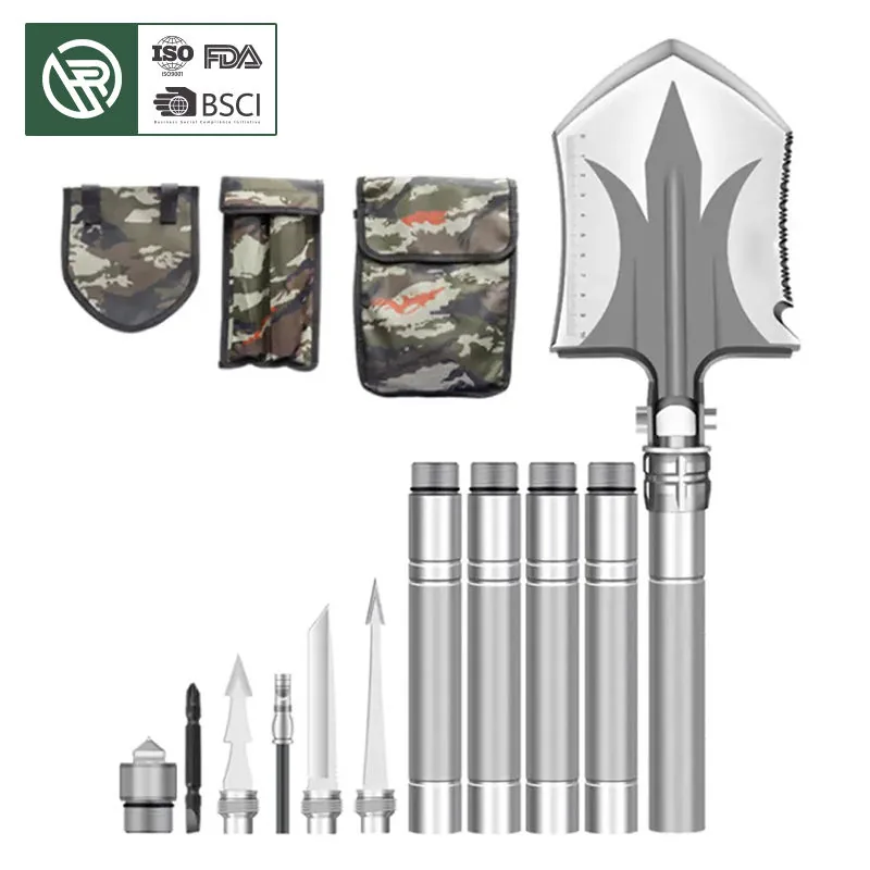 Survival Tactical Trekking Pole Shovel Multi-Tool — Black — Survival & Outdoor Tools