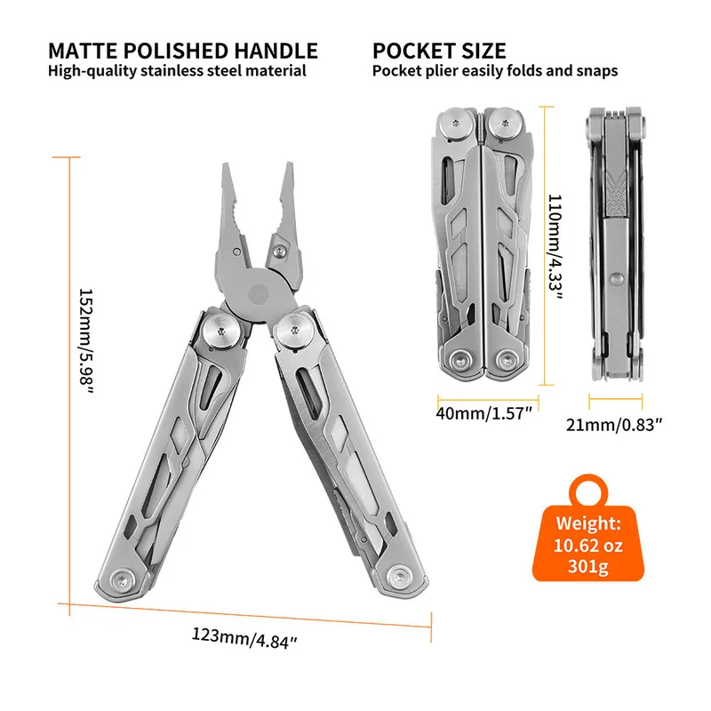 15-in-1 Lightweight EDC Multi-Tool — Black view 2