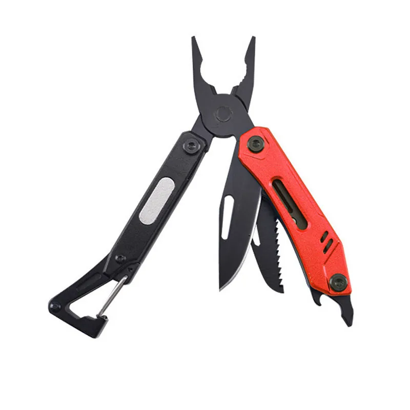 9-in-1 Aluminum Handle Multi-Tool — Black — Survival & Outdoor Tools