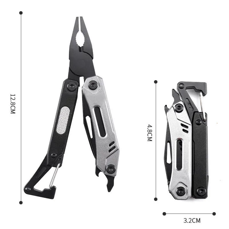9-in-1 Aluminum Handle Multi-Tool — Black view 2