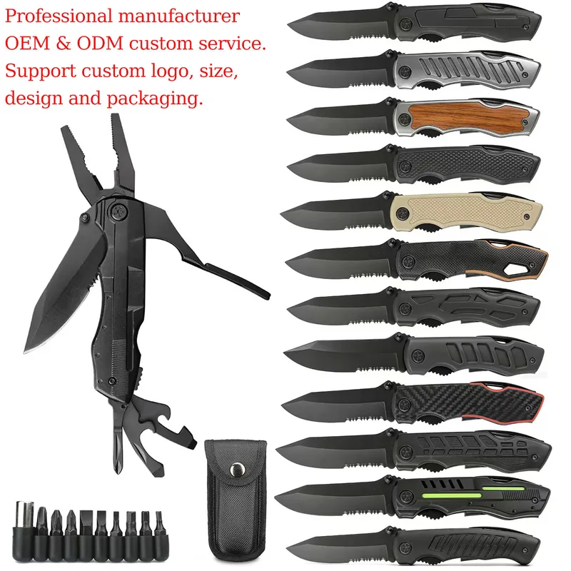 BSCI Multifunction Camping Multi-Tool — Black — Survival & Outdoor Tools