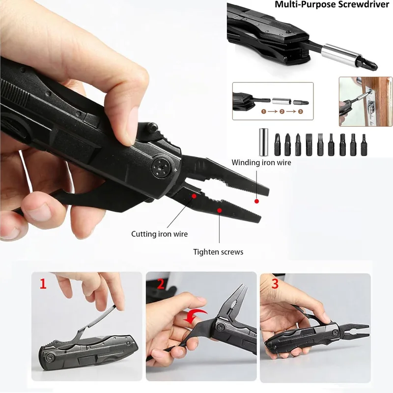 BSCI Multifunction Camping Multi-Tool — Black view 3