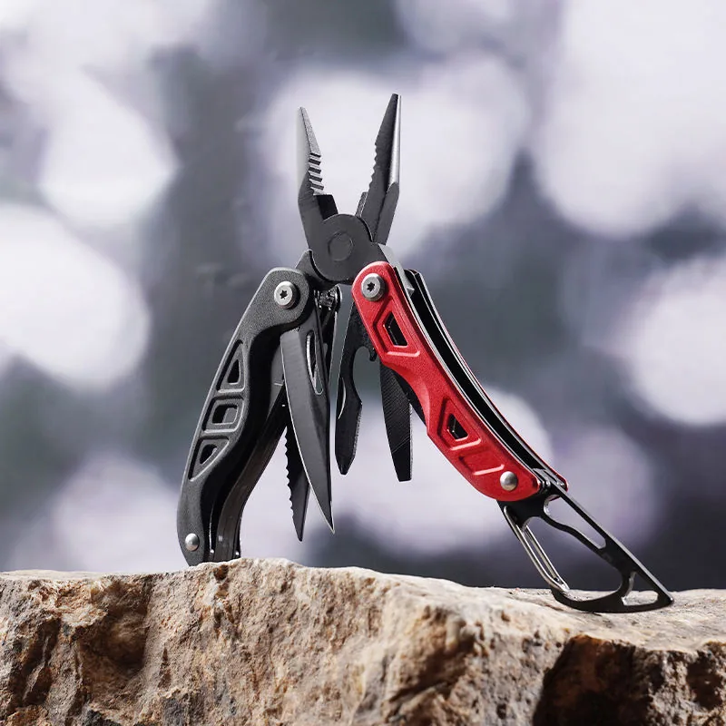 9-in-1 Aluminum Handle Multi-Tool — Black — Survival & Outdoor Tools