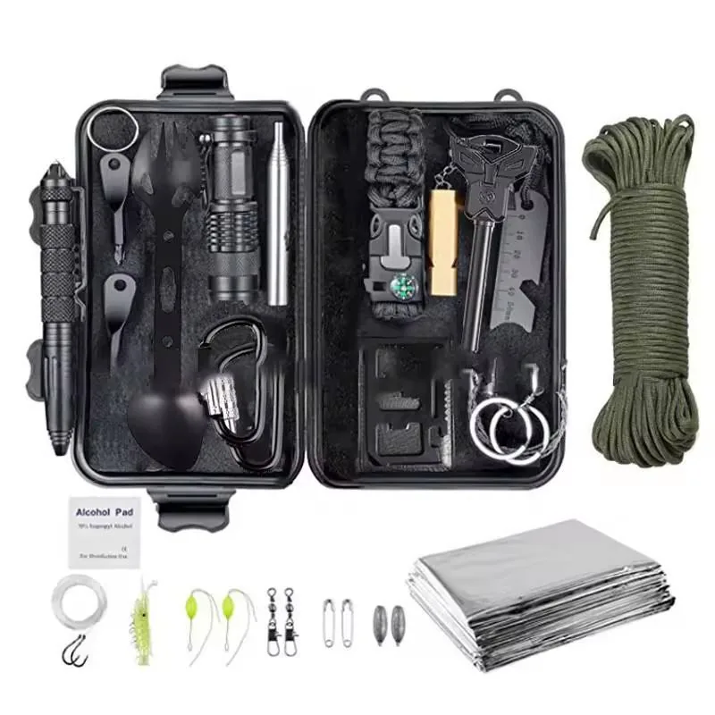 Outdoor Camping Survival Bug-Out Kit — Black — Survival & Outdoor Tools