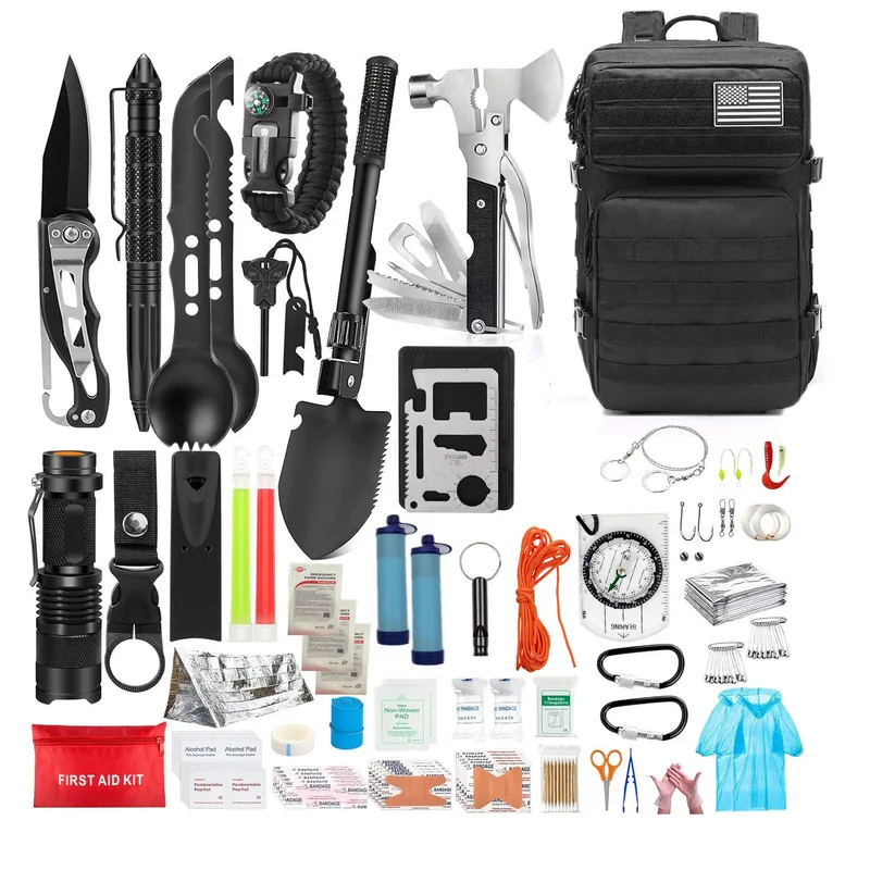 Tactical Bug-Out First Aid Kit — Black — Survival & Outdoor Tools