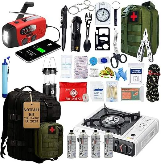 Complete Survival Kit Backpack 72 Hour — Black — Survival & Outdoor Tools