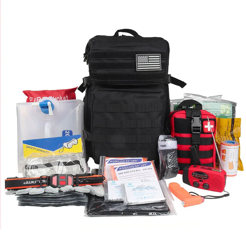 Complete Survival Kit Backpack 72 Hour — Black view 3