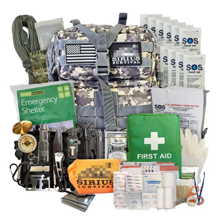 Bug-Out Bag Starter Kit 72 Hour — Black — Survival & Outdoor Tools