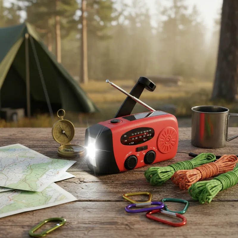 Solar Hand Crank Rechargeable Radio — Black — Survival & Outdoor Tools