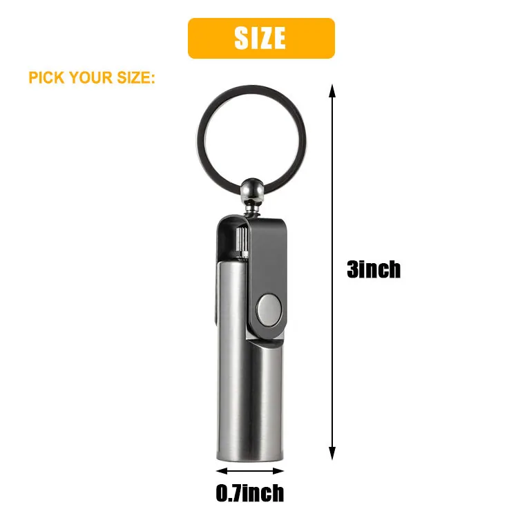 Permanent Match Lighter Keychain — Silver view 2